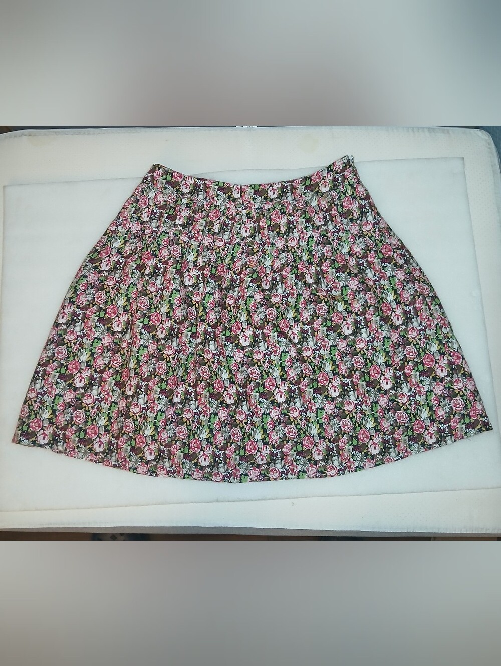 Modbe Skirt Size L Floral Pink & Green A-Line Skirt